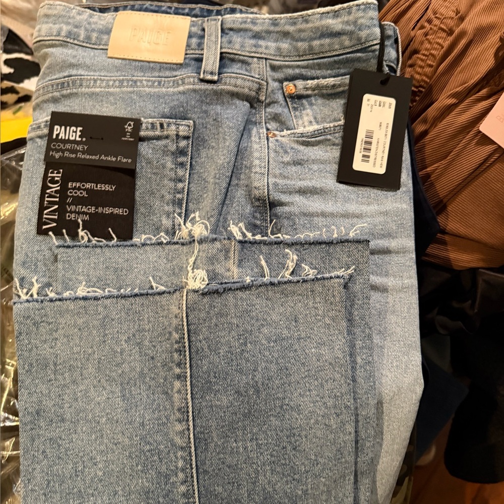 PAIGE Women's Sky Blue High Rise Jeans
